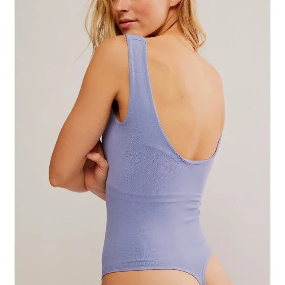 🎉LAST CHANCE🎉 FREE PEOPLE Clean Lines Bodysuit / Blue Granite - Picture 5 of 7